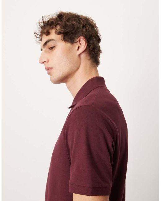 Polo Burdeos Básico De Piqué De -Rojo ASOS de hombre de color Red