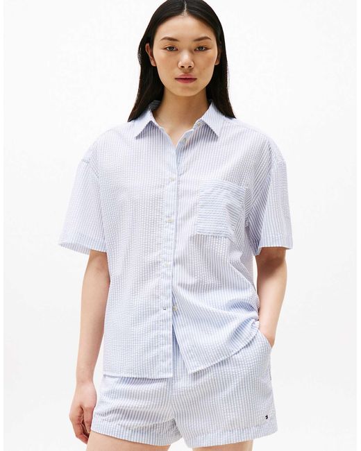 Tommy Hilfiger White – seersucker-hemd