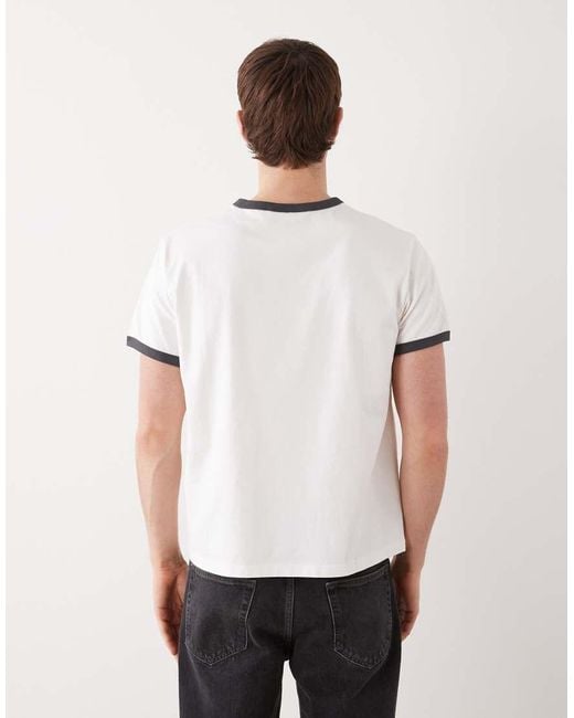 Weekday White Ringer T-shirt for men
