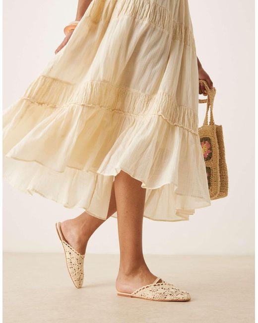ASOS Natural – lilo – stickerei-mules