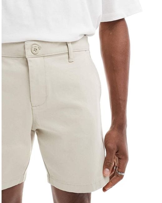ASOS Small Halflange Bermuda-Chinoshort in het Blue voor heren