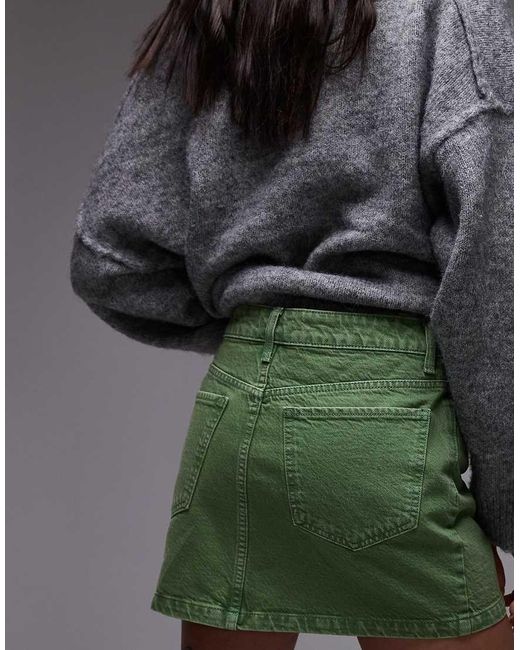 Minifalda Muy Corta Vaquera De TOPSHOP de color Gray