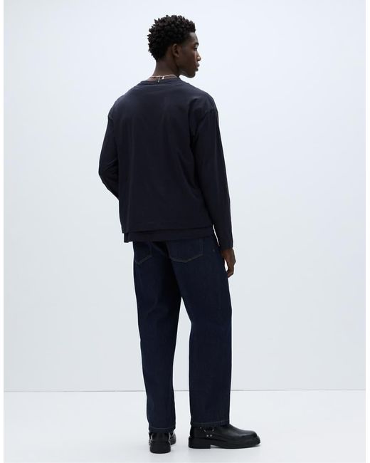 Pull&Bear Blue baggy Jeans for men