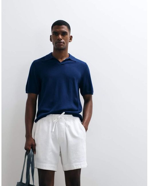 Abercrombie & Fitch Blue 6inch Pull On Textured Shorts for men