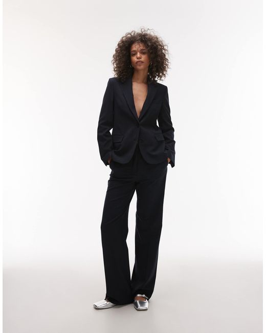 Blazer d'ensemble léger à fines rayures Mango en coloris Black