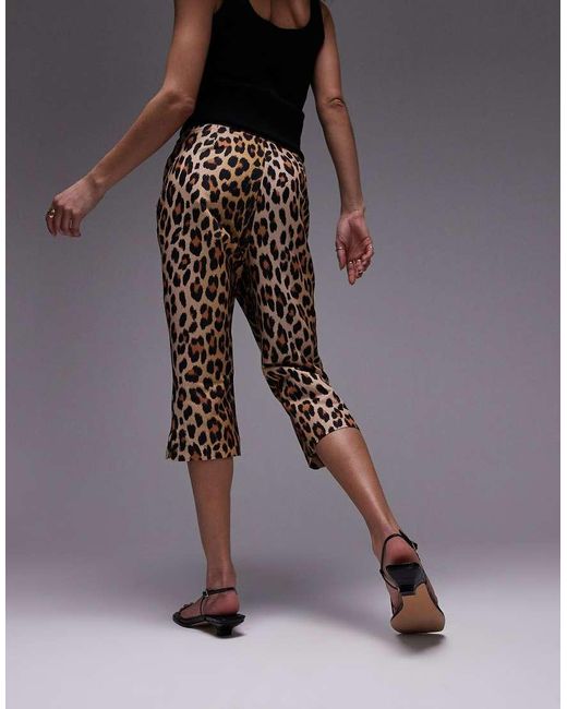 TOPSHOP Multicolor Leopard Print Capri