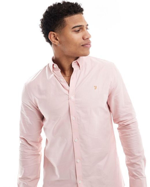 Brewer - chemise à manches longues Farah pour homme en coloris Pink