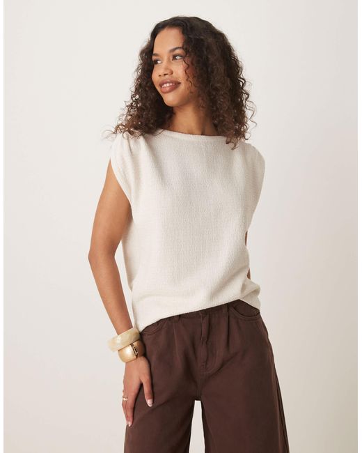 ASOS White Textured Sleeveless Tank