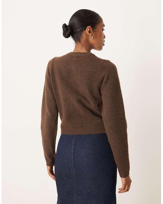 Brave Soul Blue Crew Neck Soft Touch Cardigan