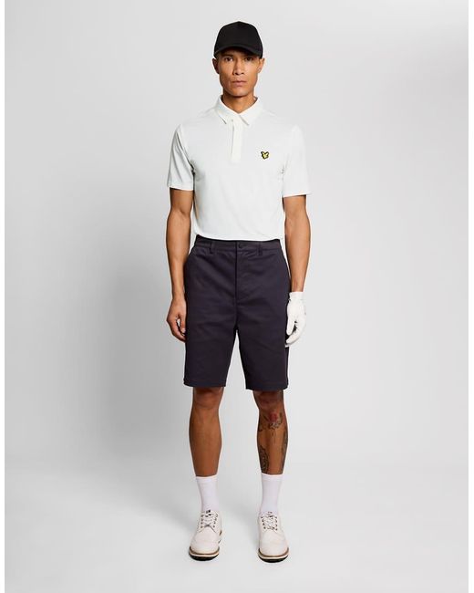 Lyle & Scott White Concealed Placket Polo Shirt for men