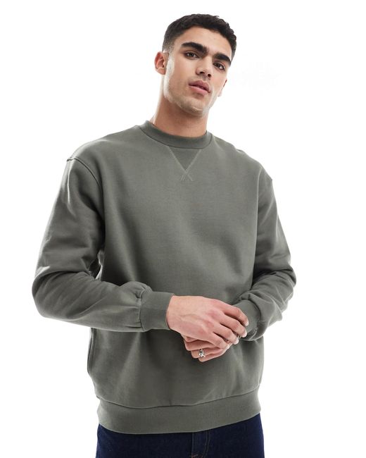 Sweat oversize en tissu épais 400 g/m2 ASOS pour homme en coloris Gray