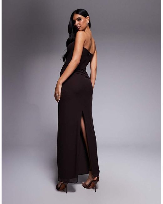 Forever New Blue Bandeau Draped Detail Maxi Dress