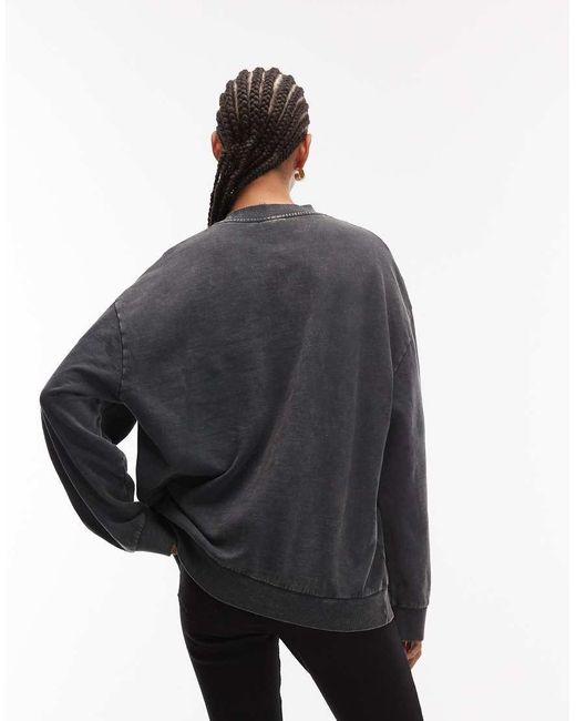 ASOS Gray Oversized Sweat With Vintage Band Graphic