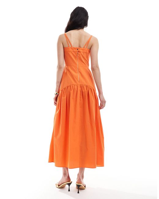 Closet Orange Drop Hem Cotton Midaxi Dress