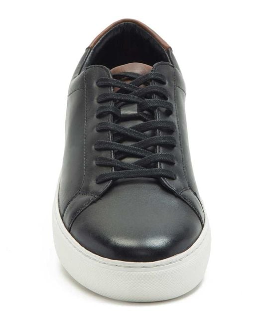 Thomas Crick Black Evers Casual Leather Trainers for men