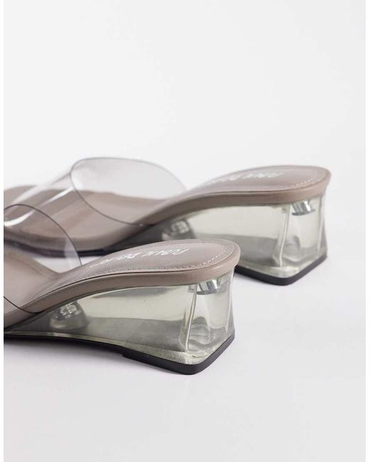 Public Desire White Juno Wedge Sandals