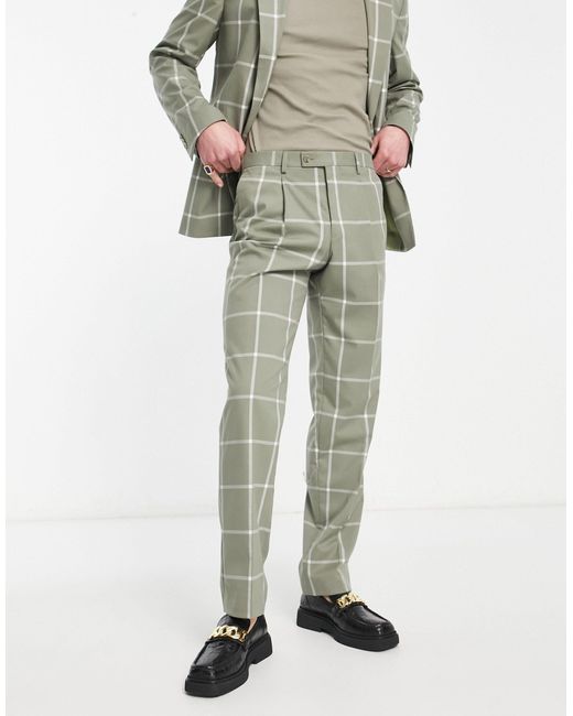 Viggo Green Ascensio Check Suit Pants for men