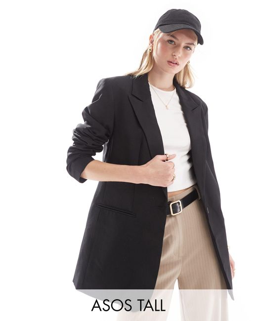 Asos design tall - blazer à simple boutonnage ASOS en coloris Black