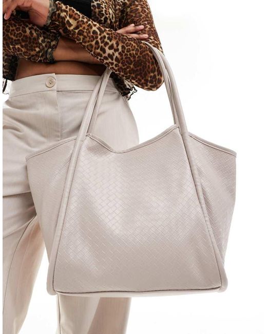ASOS Gray Weave Tubular Tote Bag