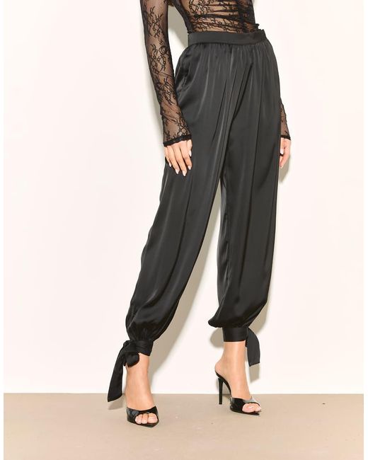 Noughts & Kisses Natural Satin Balloon Leg Tie Detail Trouser