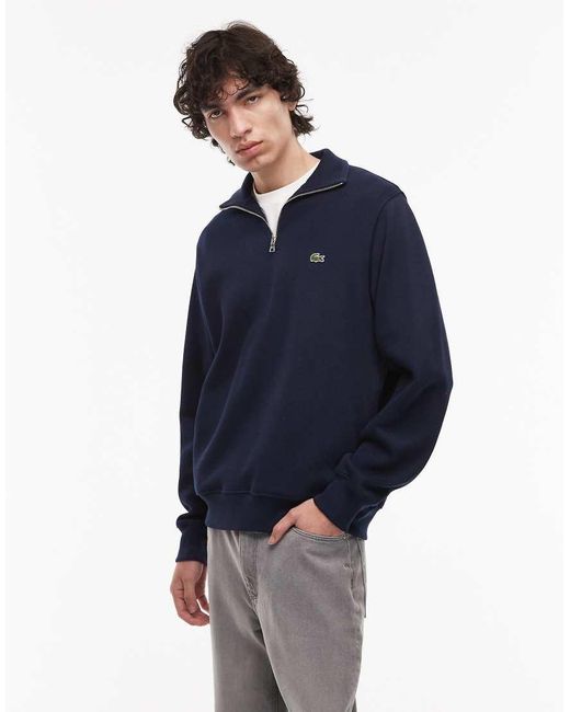 Felpa Con Zip Corta di Lacoste in Blue da Uomo