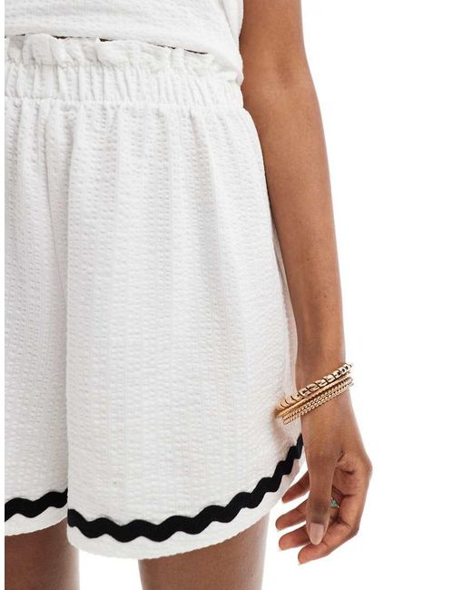Miss Selfridge White Rick Rack Shorts - Part Of A Set