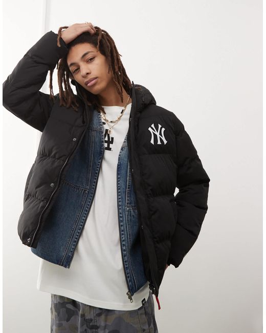 '47 Black La Dodgers Padded Hooded Coat for men
