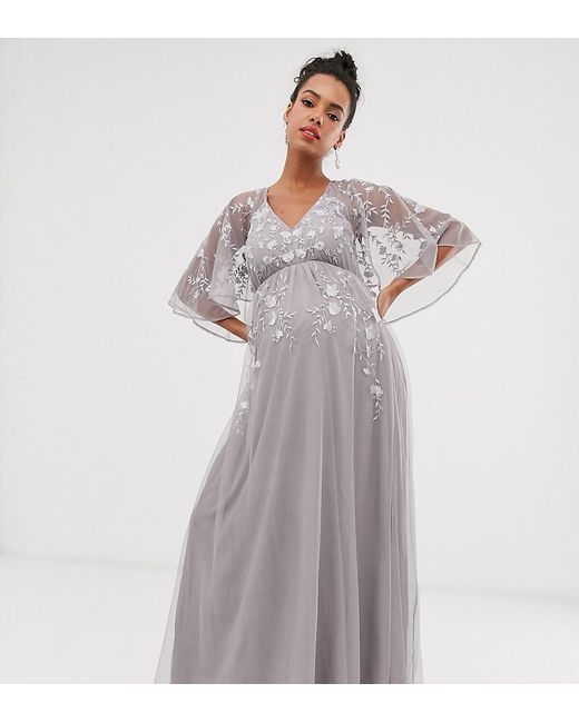 asos flutter sleeve maxi dress