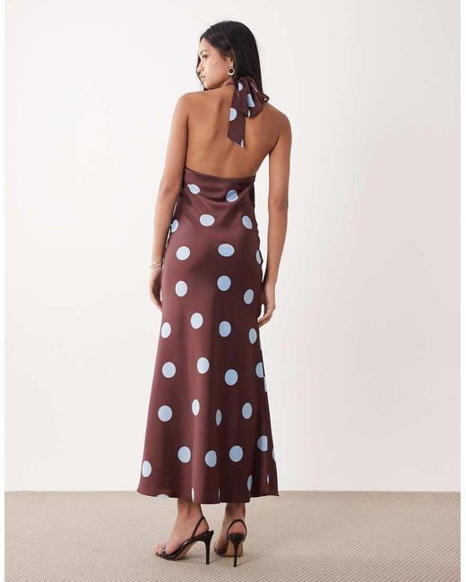 Nobody's Child Pink Cali Satin Occasion Hatlerneck Maxi Dress