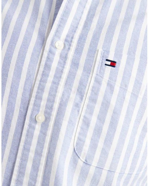 Tommy Hilfiger Purple Stripe Regular Fit Oxford Shirt for men