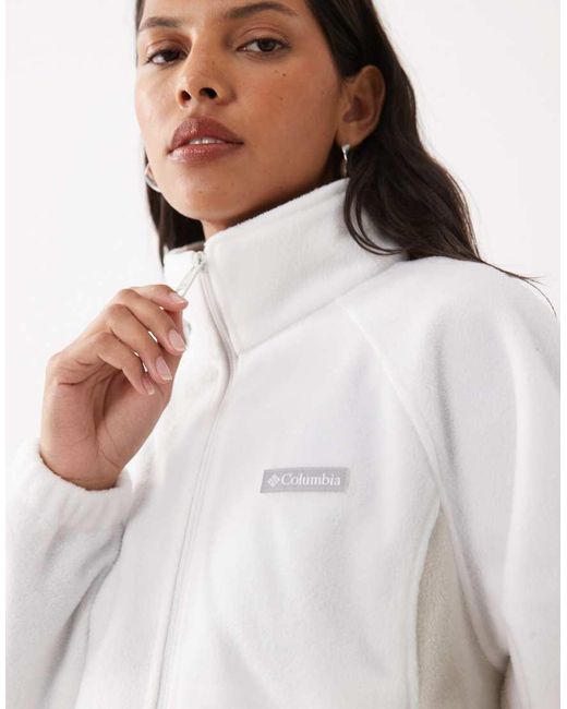 Columbia White Benton Springs Relaxed Full Zip
