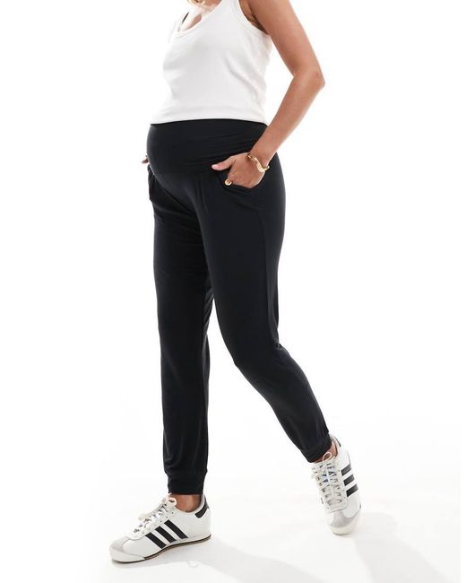 Mama.licious Black Mamalicious Maternity Super Soft Over The Bump Lounge Trousers