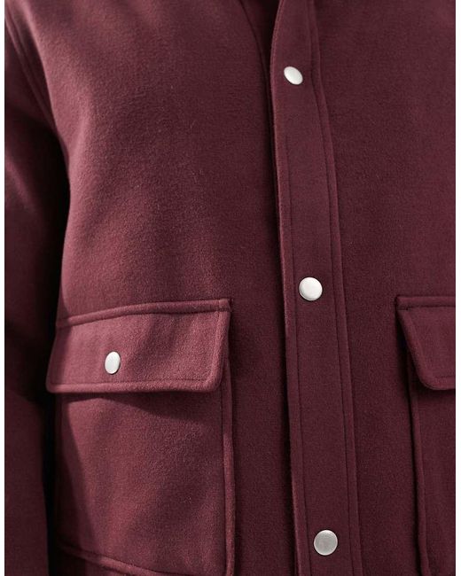 ASOS Cropped Harrington Jack Met Wollook in het Red voor heren