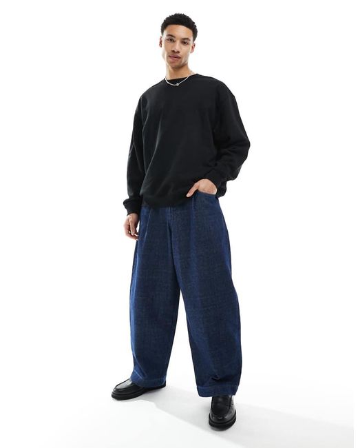 Weekday Oversized Sweatshirt in het Black voor heren