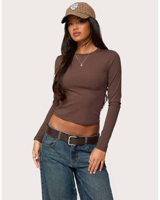 Edikted Blue Tay Long Sleeve Top