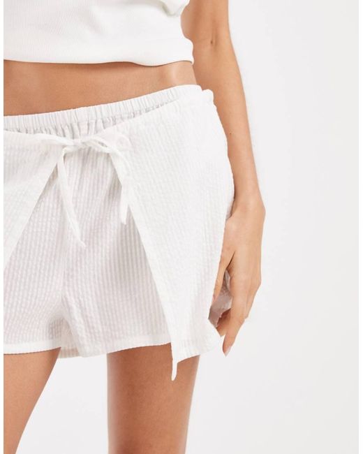 Neon Rose White Mini Skort
