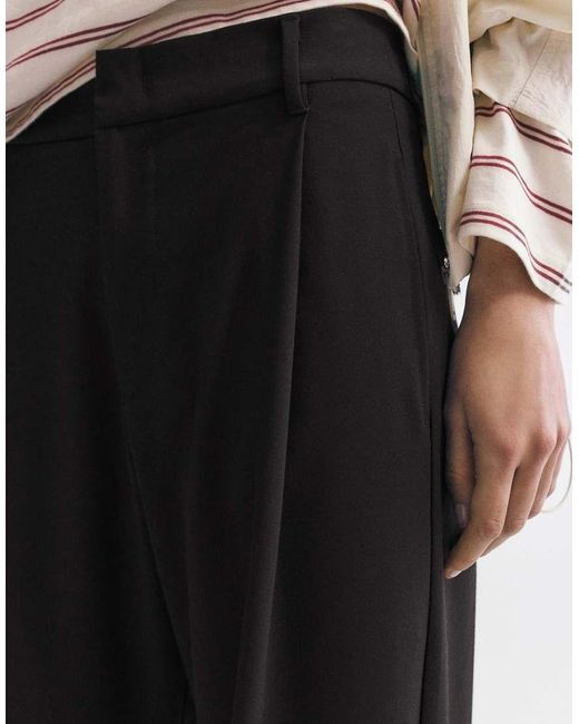 Pull&Bear Black Tailored Darted Pants