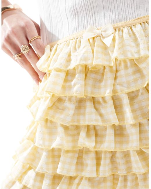 The Frolic Yellow – exklusive pumphosen-shorts mit vichykaromuster