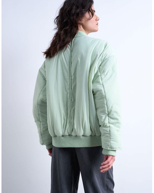 TOPSHOP Green Techy Bomber Jacket