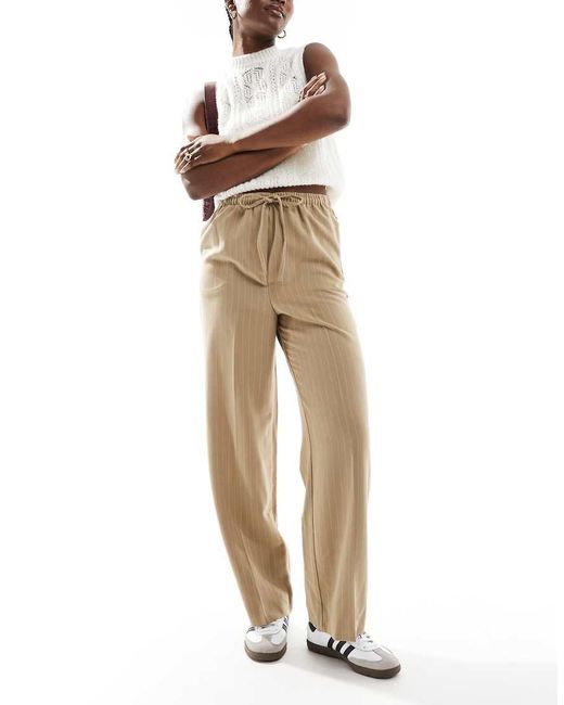 ASOS Pantalon Met Elastische Taille in het Natural