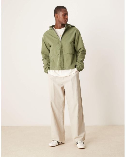 ASOS Green Windbreaker Jacket With Hood for men