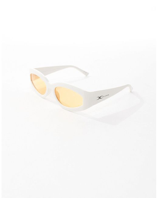 Collusion Gray Sunglasses With White Frame And Yellow Lens