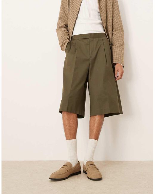 ASOS Nette Oversized Bermuda Shorts in het Natural voor heren