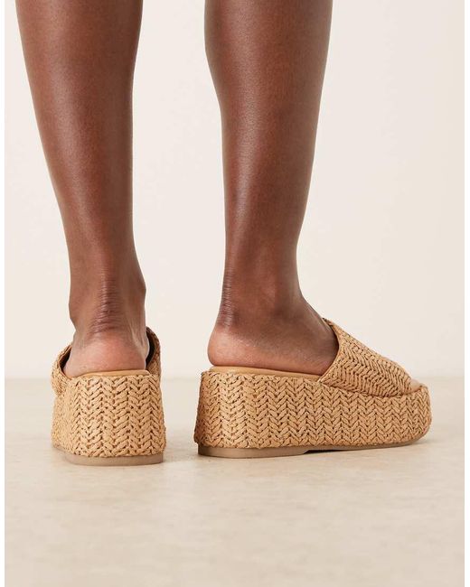 ASOS Brown Teagan Flatform Footbed Wedges