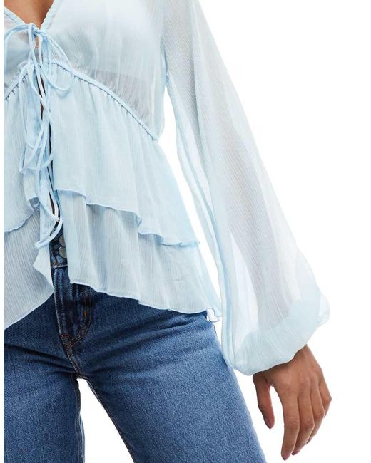 Pull&Bear Blouse Met Ruches in het White