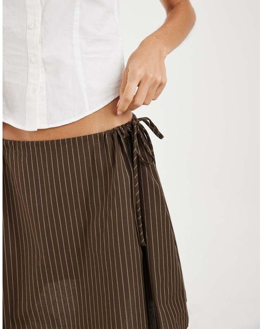 Noisy May Brown Mid Rise Side Tie Mini Skirt