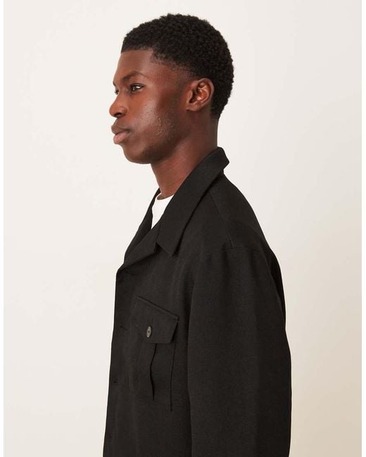 ASOS Black Smart Shacket for men