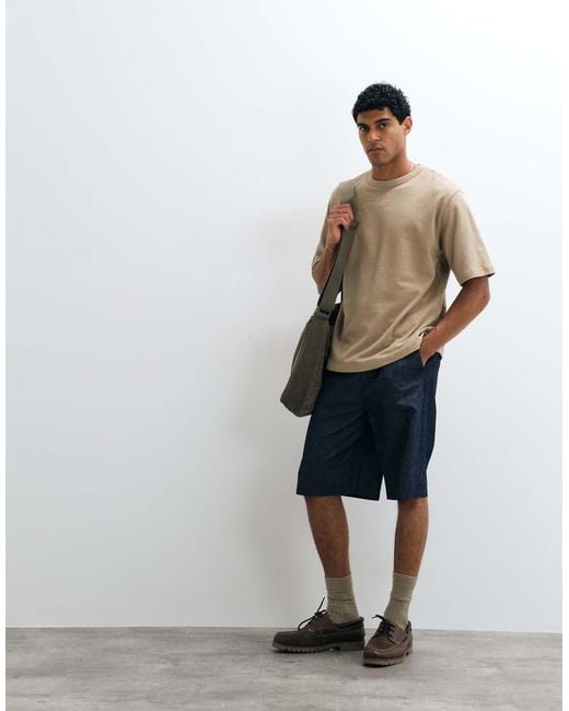 ARKET Natural Pure Cotton Oversized Textured Boucle T-shirt for men