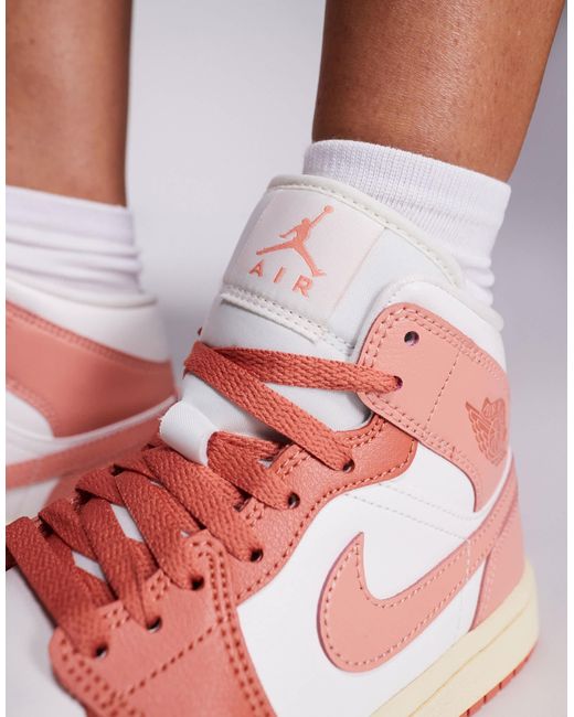 Nike - air 1 - baskets mi-hautes - orange et rose Nike en coloris White
