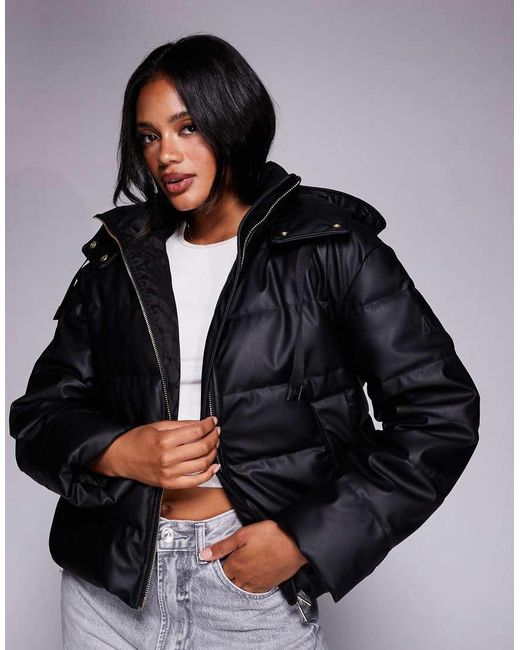 ARMANI EXCHANGE Gray Hooded Puffer Jacket